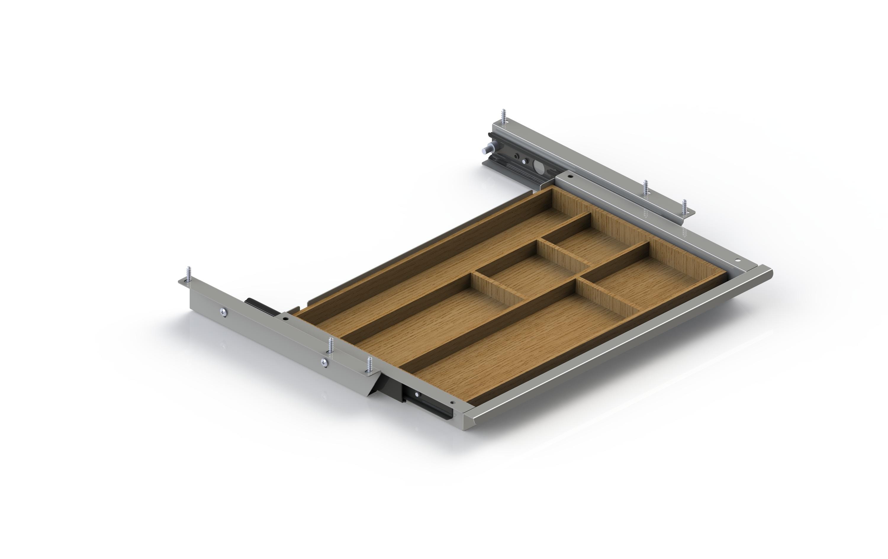 Actiforce Cassetto portaoggetti SN 43.4 x 4.4 x 26 cm, Argento