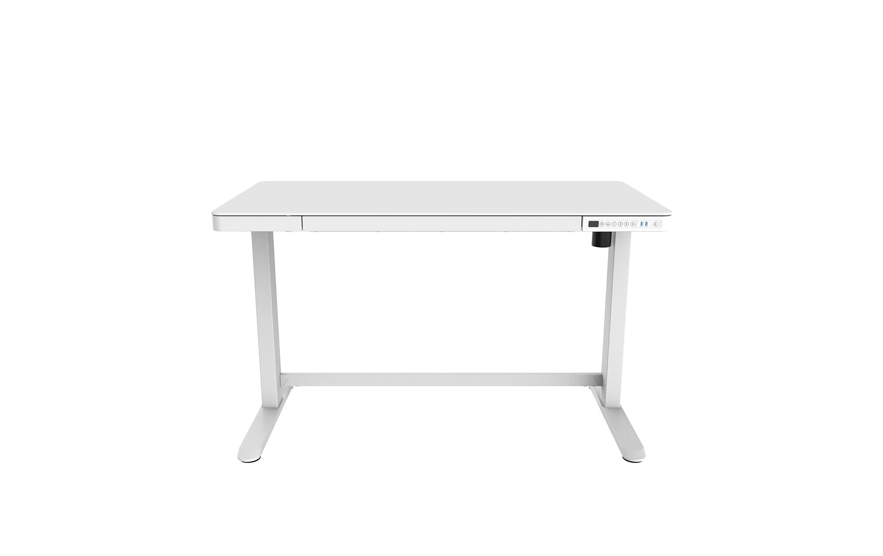 Contini Tisch ET118, 120 x 60 cm, mit Tischplatte Glas, Weiss