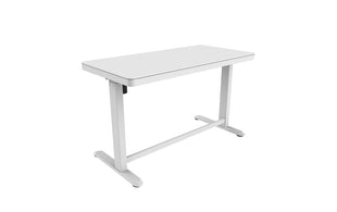 Table Contini ET118, 120 x 60 cm, avec plateau en verre, blanc