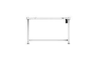 Table Contini ET118, 120 x 60 cm, avec plateau en verre, blanc