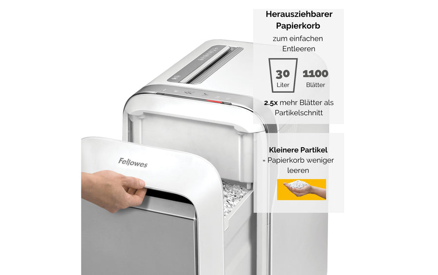 Fellowes Aktenvernichter LX221 P-5, 20 Seiten, Weiss - Foto 7