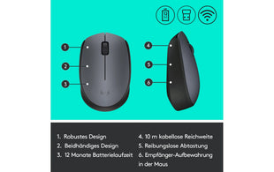 Logitech Maus M170, kabellos
