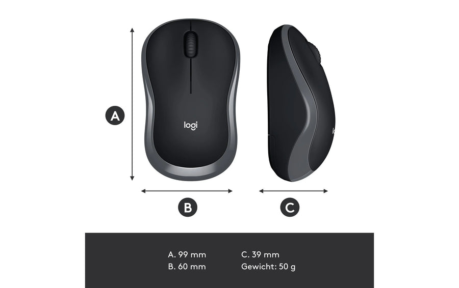 Logitech Mouse M185 Wireless, Anthracite-Black