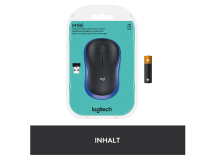Logitech Mouse M185 Wireless, Blue-Black