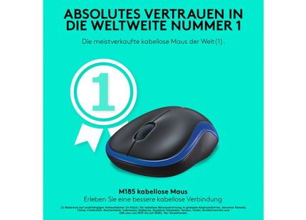 Logitech Mouse M185 Wireless, Blue-Black