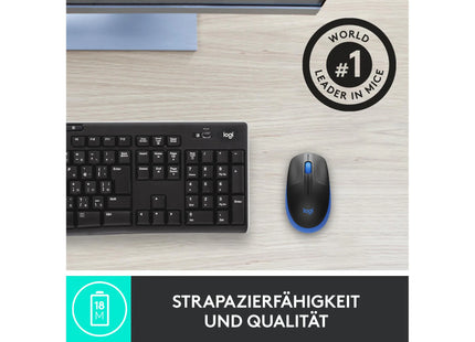 Logitech Mouse M190 Blue/Black, wireless