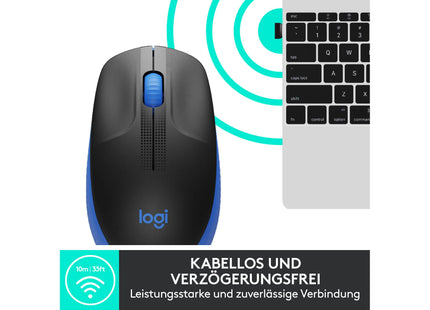 Logitech Mouse M190 Blue/Black, wireless