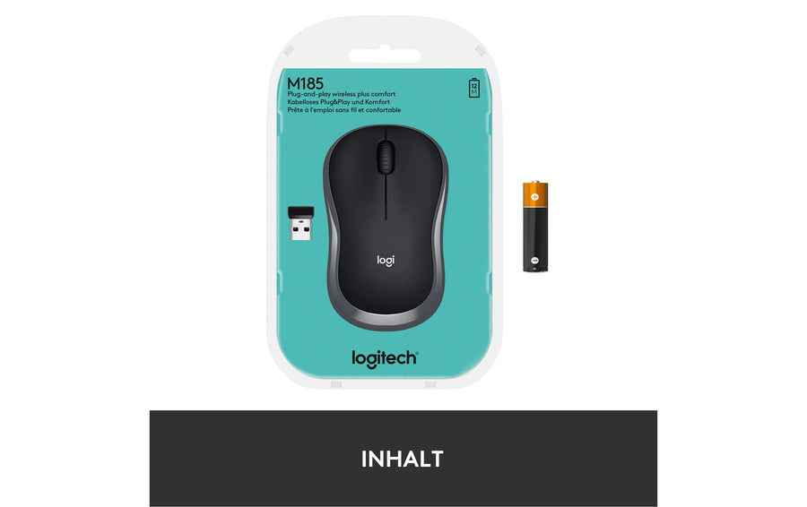 Logitech Mouse M185 Wireless, Anthracite-Black