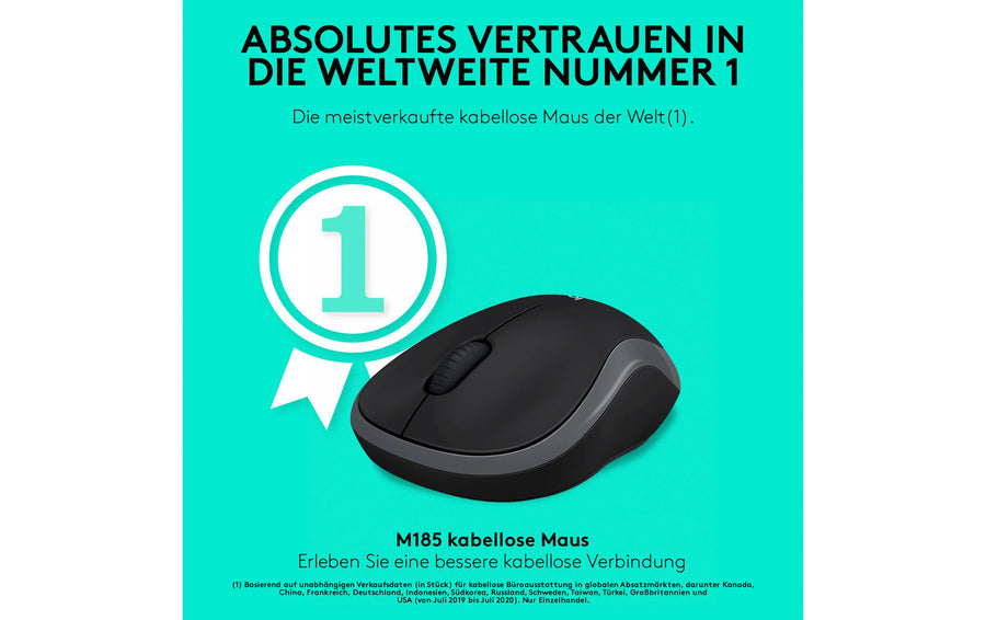Logitech Mouse M185 Wireless, Anthracite-Black