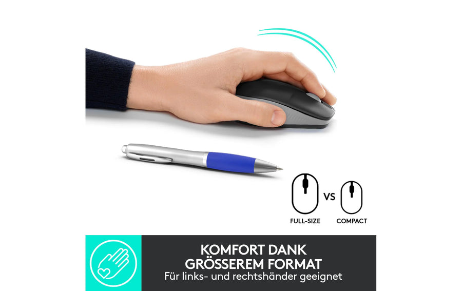 Logitech Mouse M190 Grey/Black, wireless