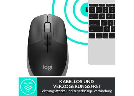 Logitech Mouse M190 Grey/Black, wireless