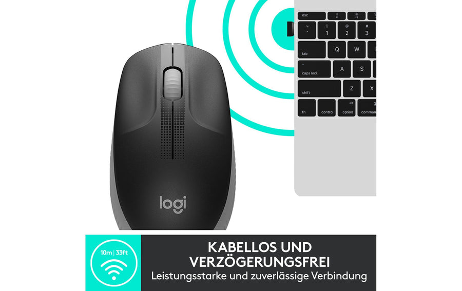 Logitech Mouse M190 Grey/Black, wireless