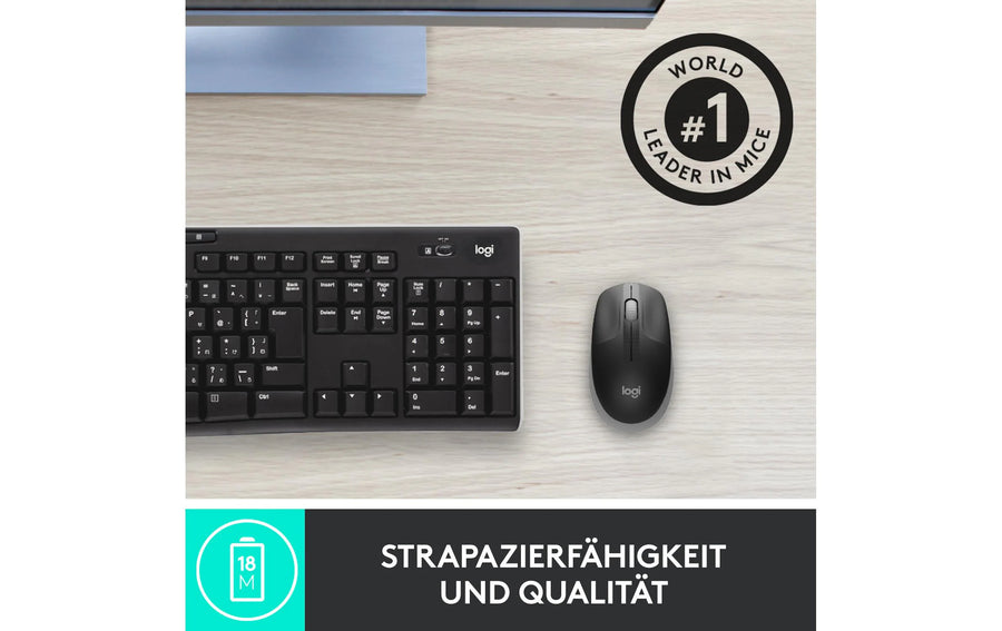 Logitech Mouse M190 Grey/Black, wireless