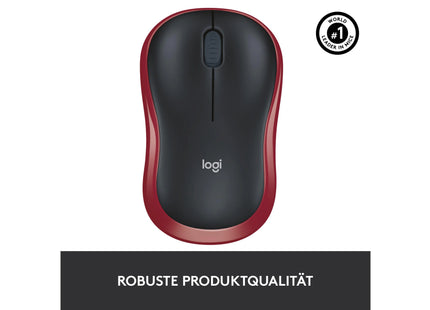 Logitech Mouse M185 Wireless, Red-Black
