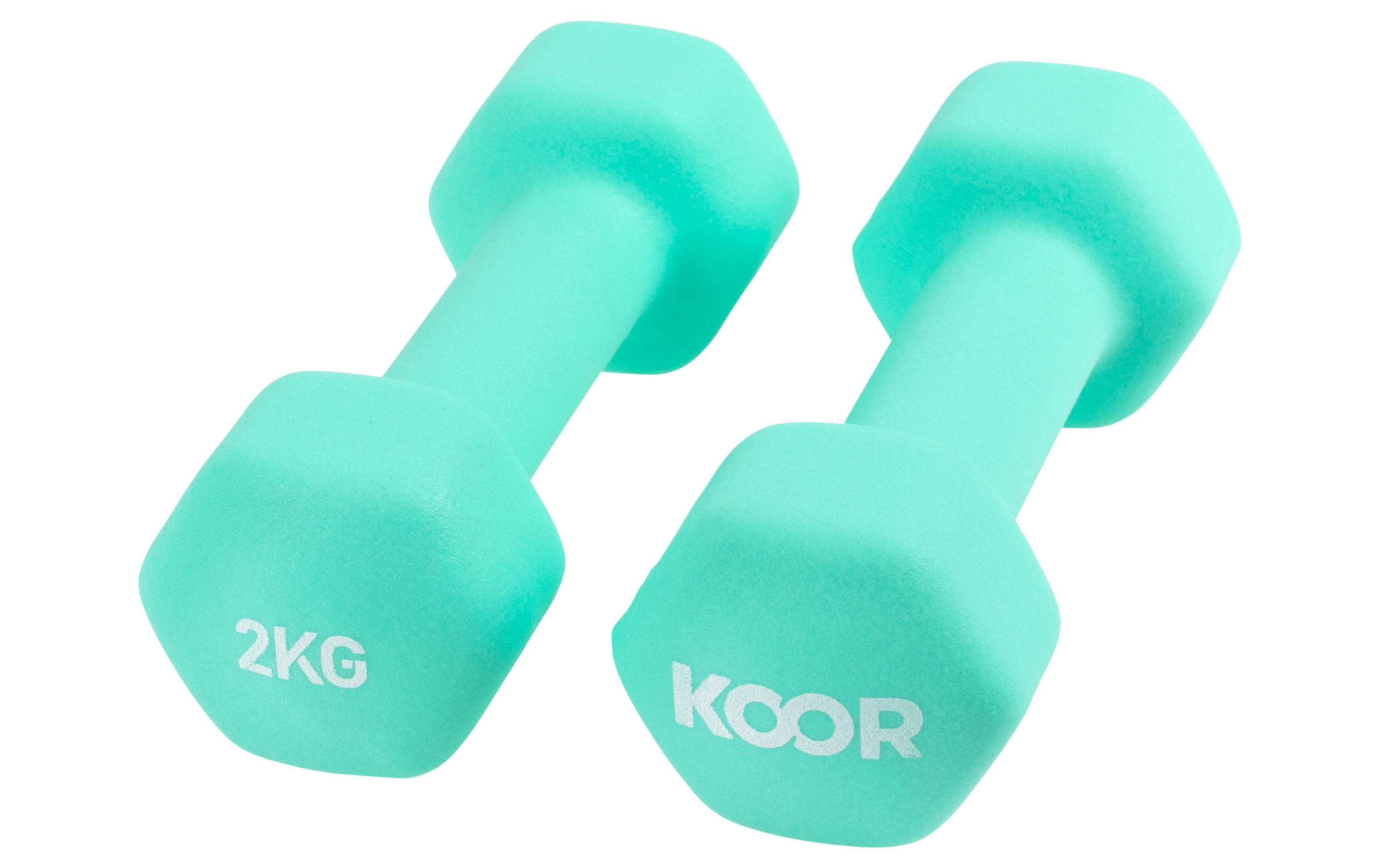 KOOR set d'haltères 2 kg, menthe