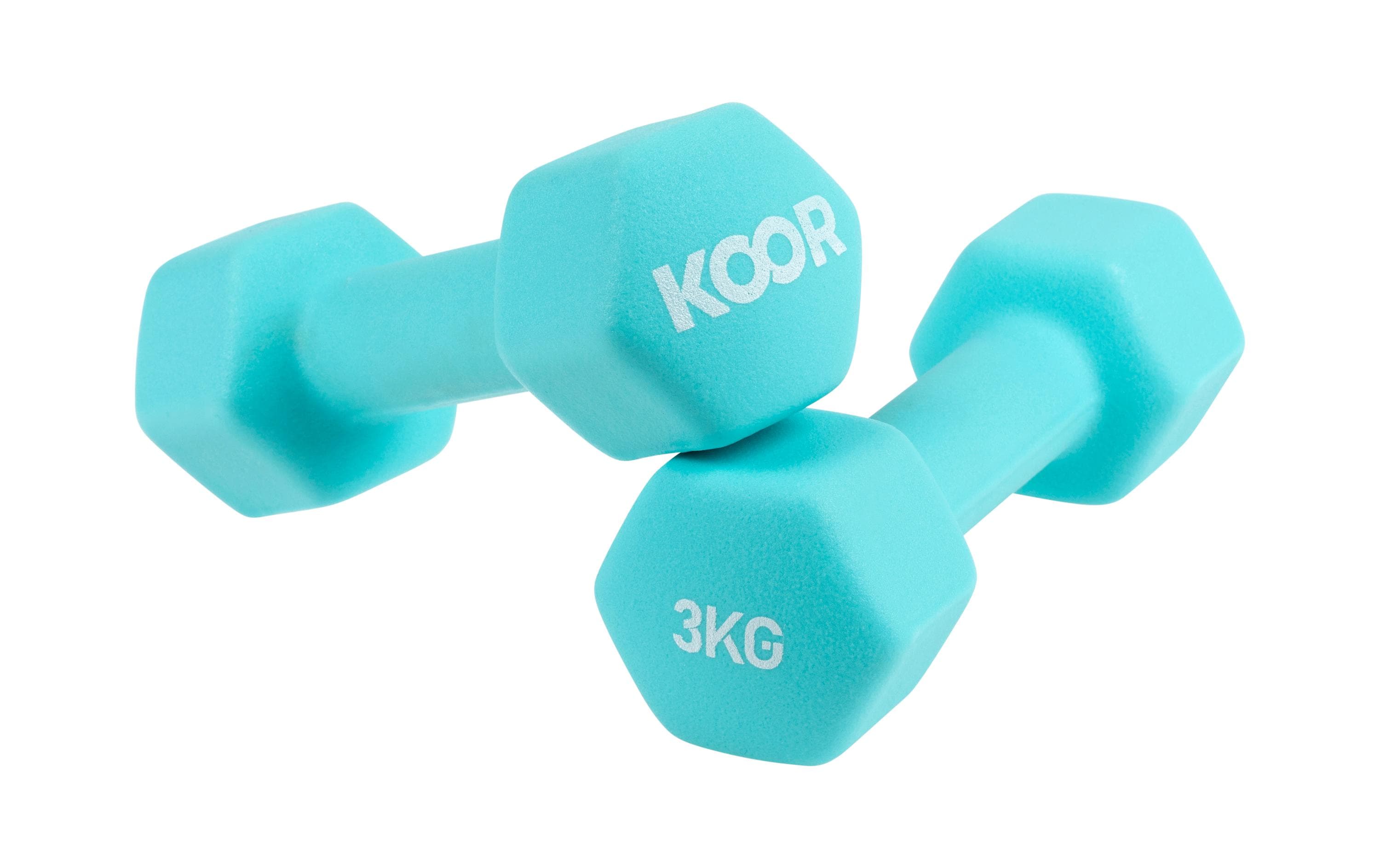 KOOR set d'haltères 3 kg, bleu