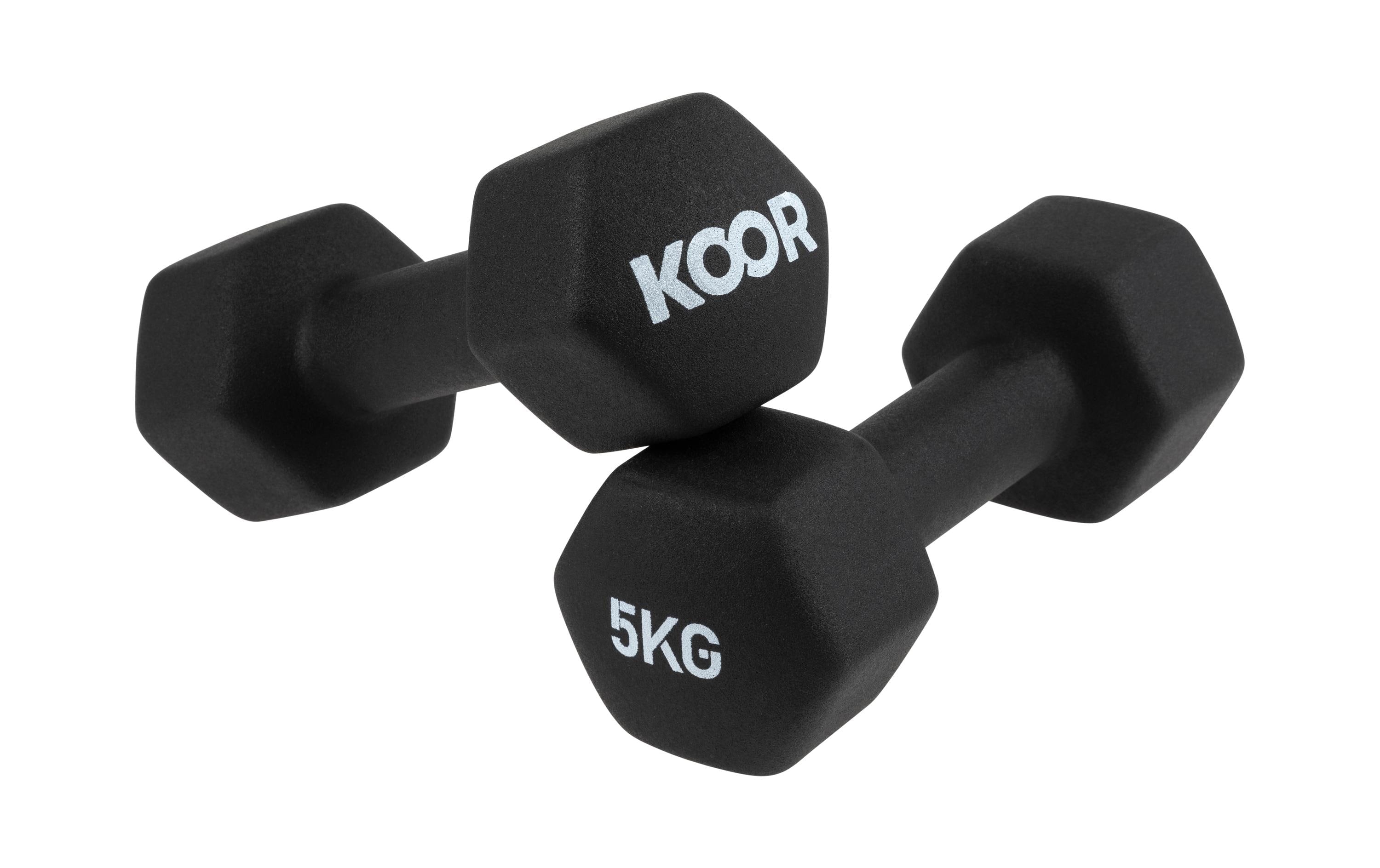 KOOR set d'haltères 5 kg, noir