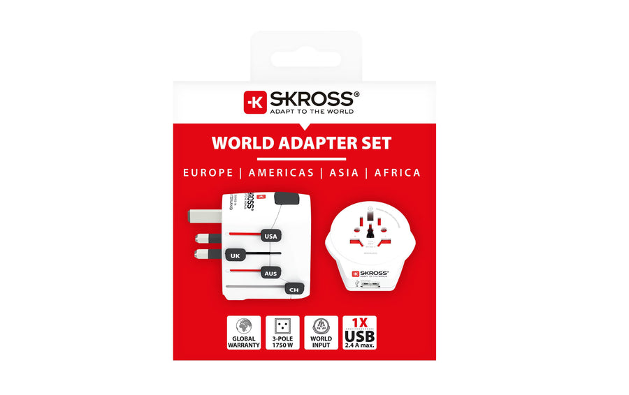 SKROSS Adattatore universale da viaggio PRO World & USB