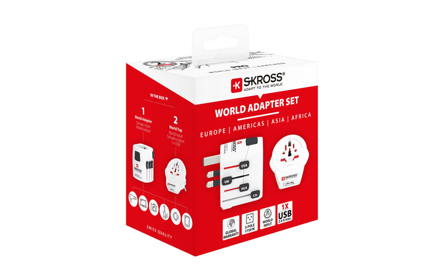 SKROSS Adattatore universale da viaggio PRO World & USB