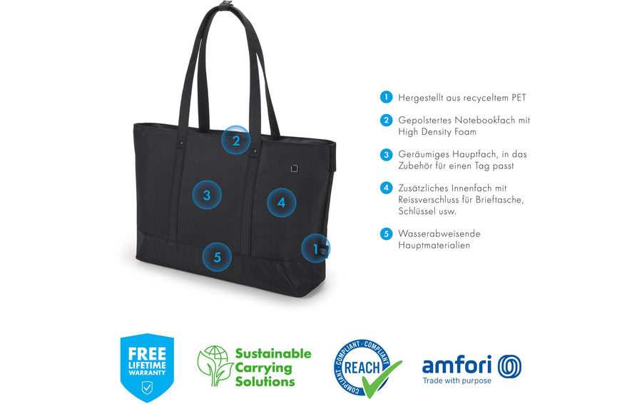 DICOTA Borsa per notebook Shopper Eco MOTION 14.1 " Nero