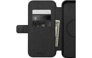Nomad Book Cover Modern Leather Folio iPhone 15 Plus Marron