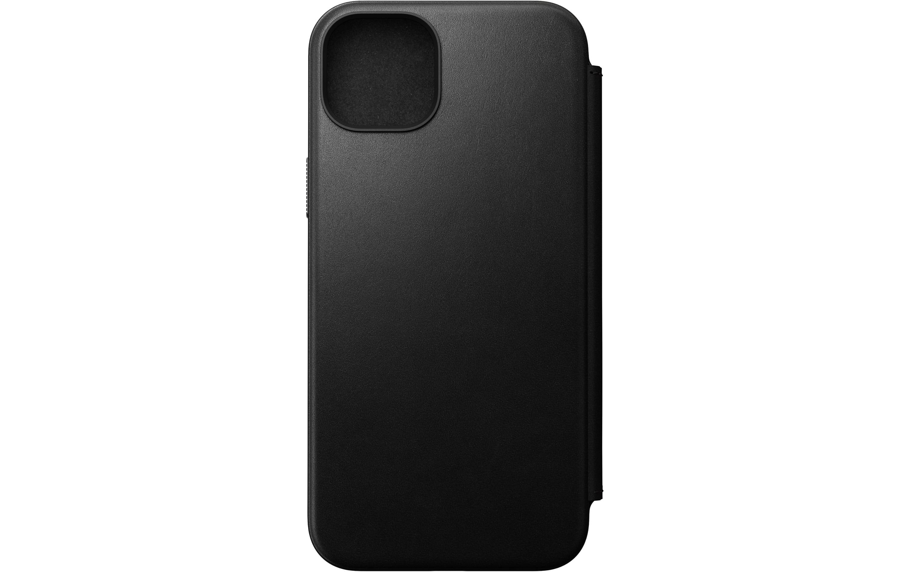 Nomad Book Cover Modern Leather Folio iPhone 15 Plus Nero