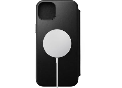 Nomad Book Cover Modern Leather Folio iPhone 15 Plus Black