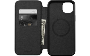 Nomad Book Cover Modern Leather Folio iPhone 15 Plus Noir