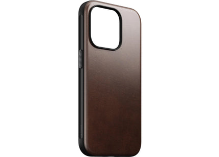 Nomad Back Cover Modern Leather Horween iPhone 15 Pro Rostbraun