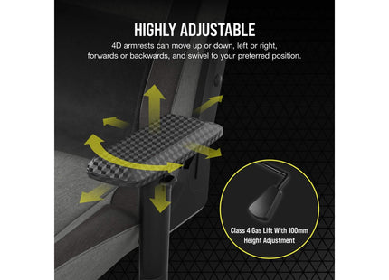 Chaise de jeu Corsair T3 Rush (2023) Gris