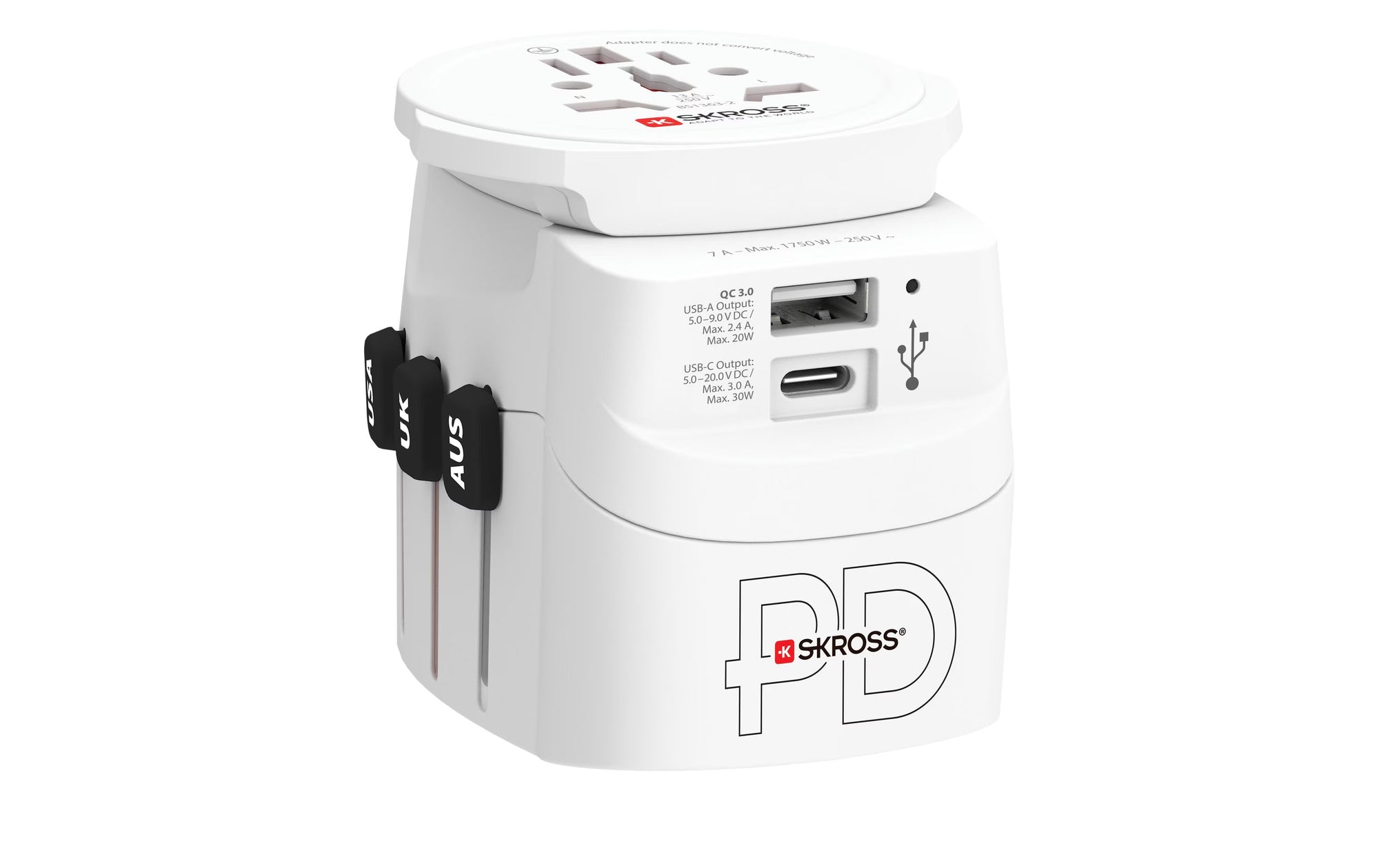 SKROSS Adattatore da viaggio Pro Light, 1 x USB-A e C AC30PD