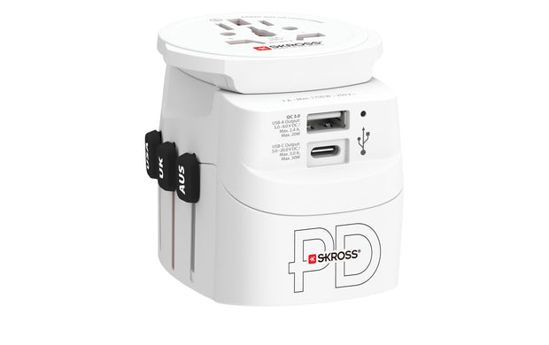 SKROSS Reiseadapter Pro Light, 1 x USB-A und C AC30PD