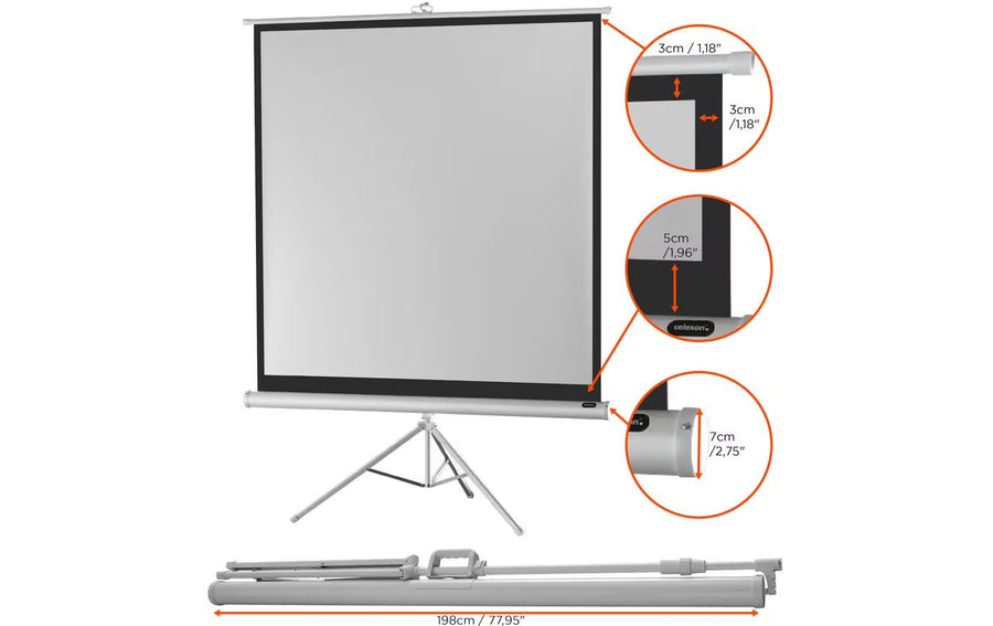 Celexon Stativleinwand Eco 184x184 cm 1:1 Weiss