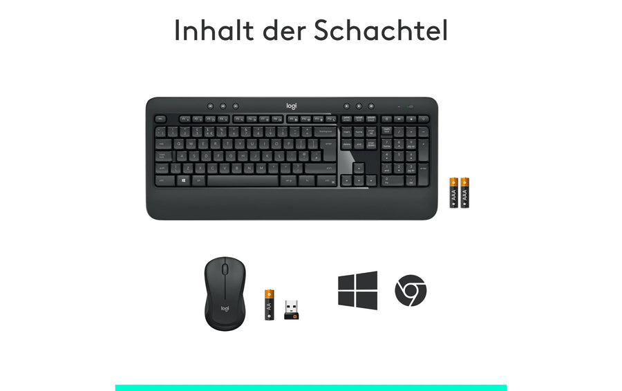 Logitech Tastatur-Maus-Set MK540 Advanced CH-Layout, für Windows