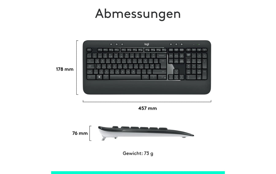 Logitech Tastatur-Maus-Set MK540 Advanced CH-Layout, für Windows