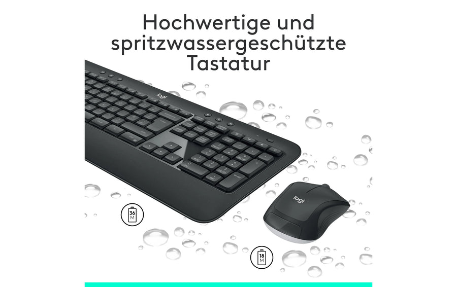 Logitech Tastatur-Maus-Set MK540 Advanced CH-Layout, für Windows
