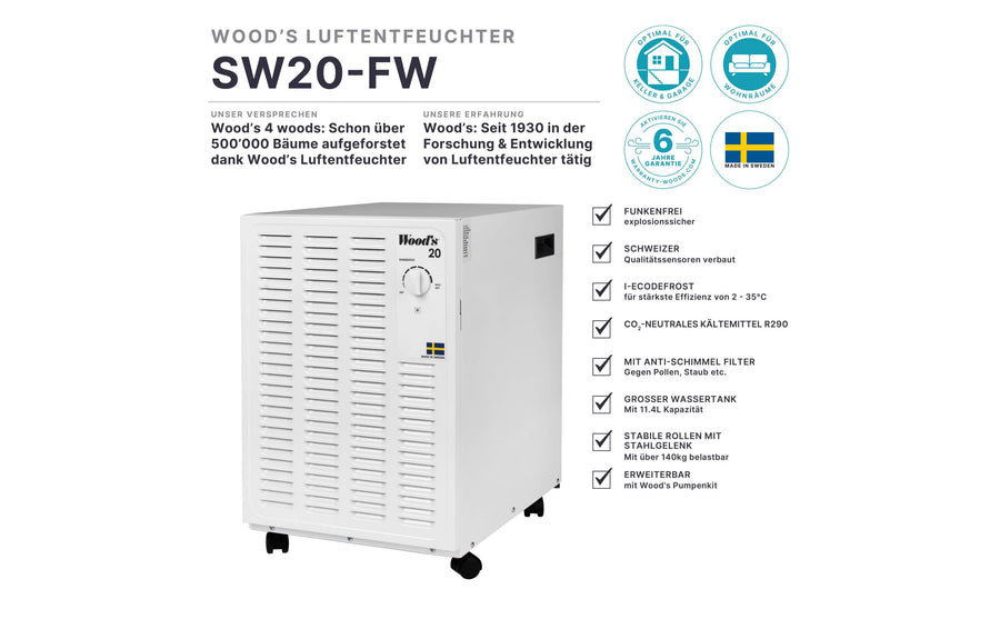 Wood's Deumidificatore SW20-FW (90 m²)