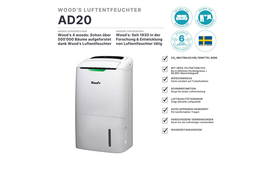 Wood's Deumidificatore AD20 (100 m²)