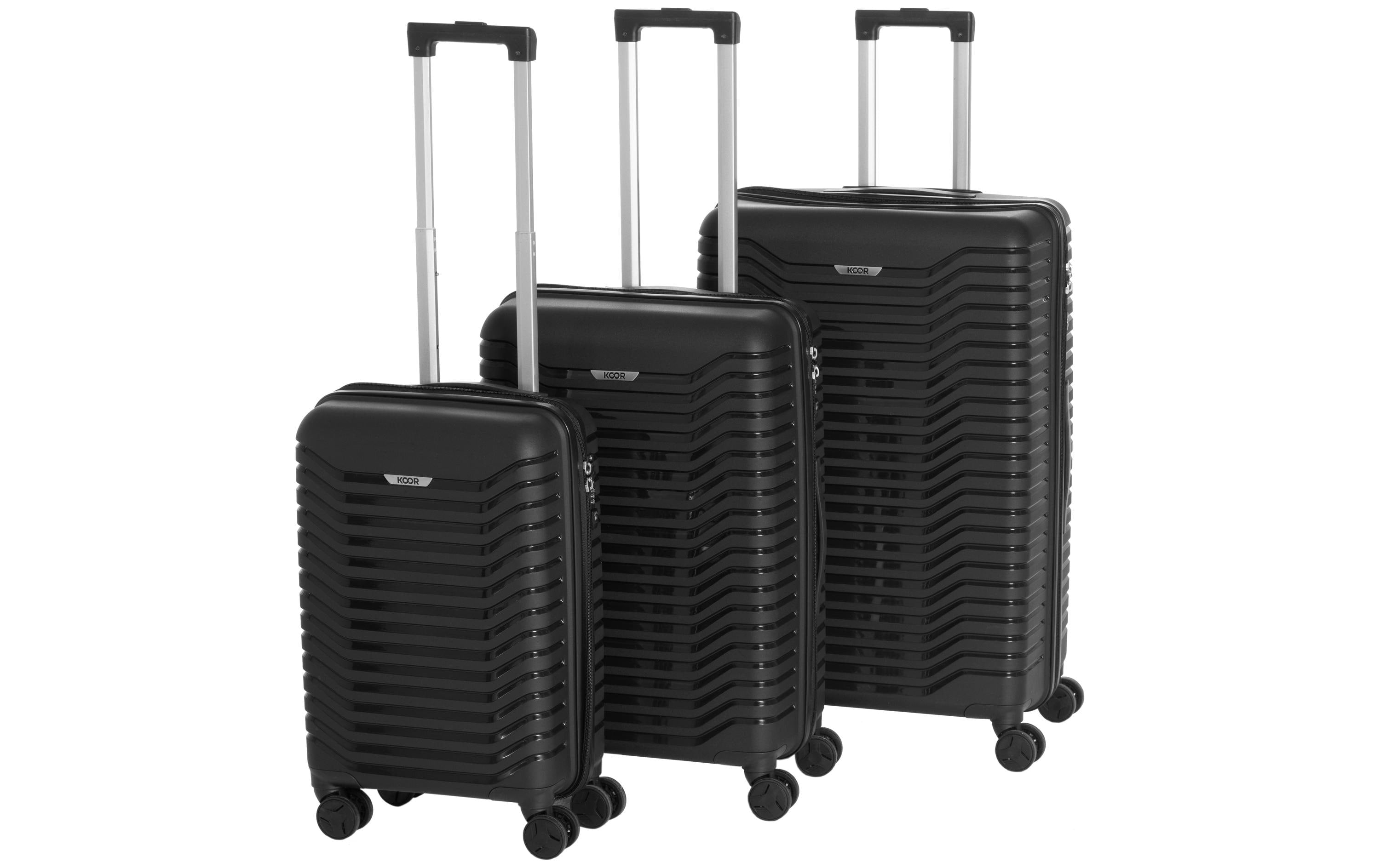 KOOR Manila 3-piece travel suitcase set, black