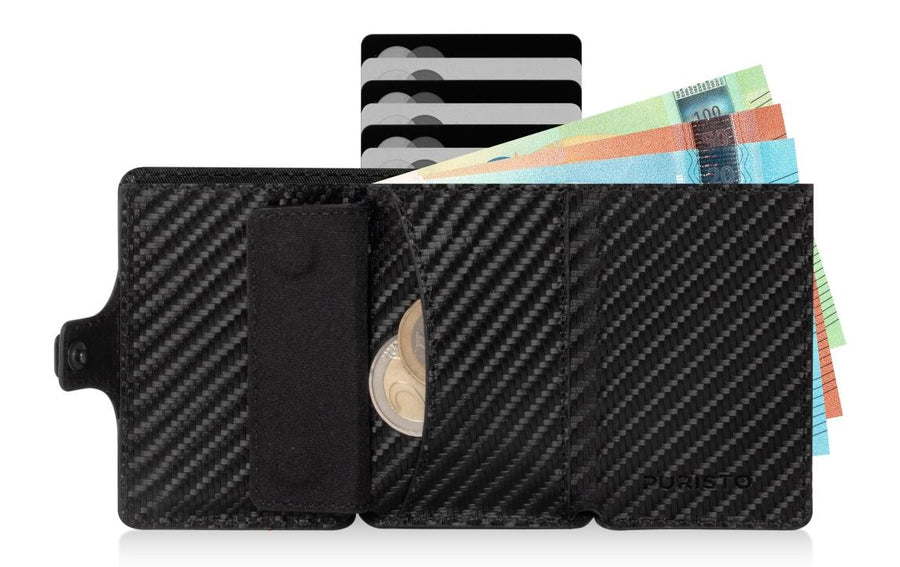 ZNAP Portemonnaie KLIK Magnet Slim XS, Carbon - Foto 3