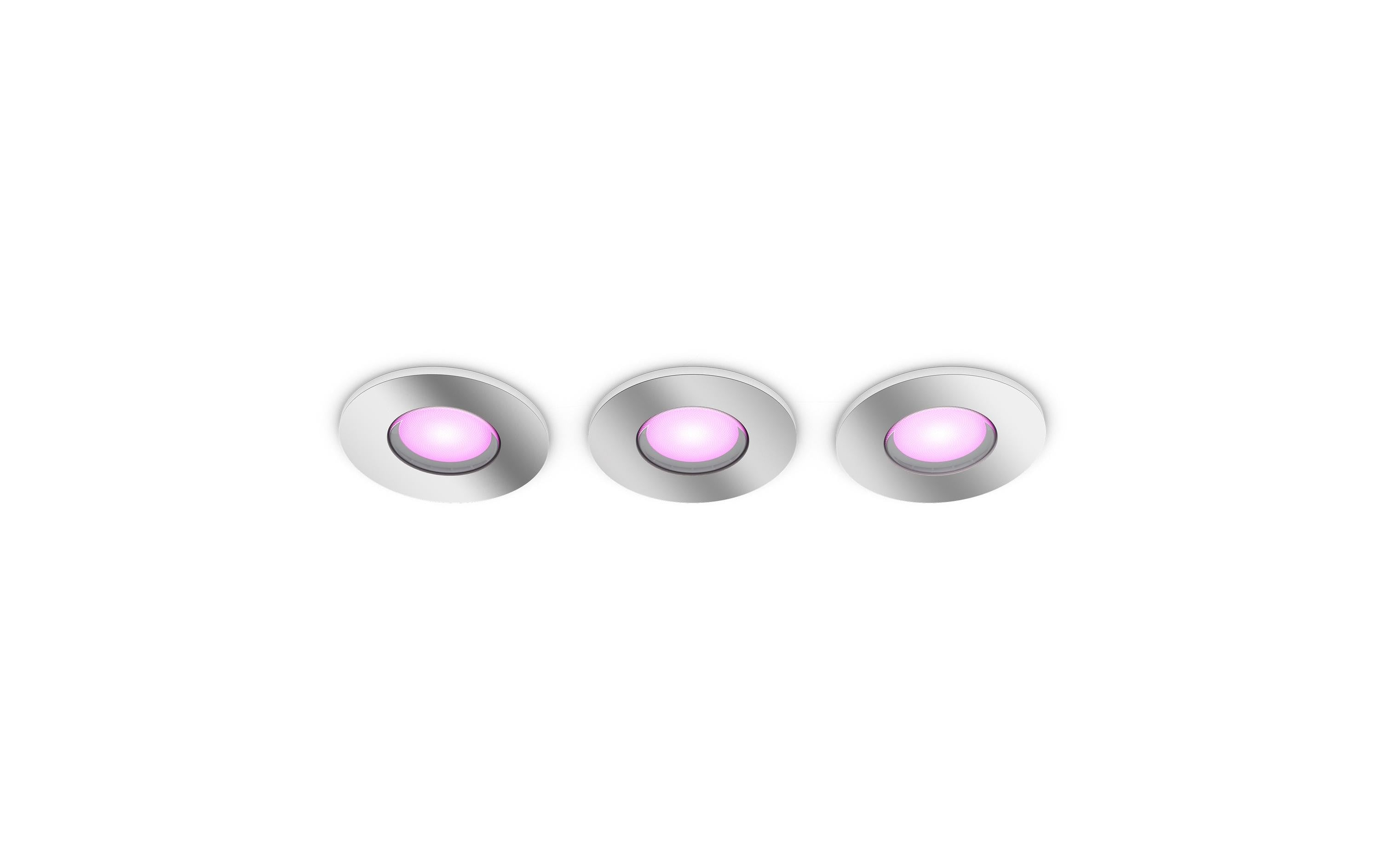 Philips Hue White & Color Ambiance Xamento Einbauspots 3er-Pack Silber