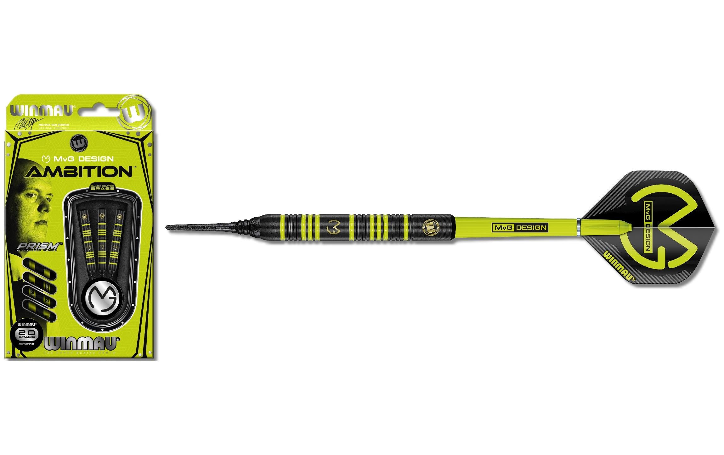 Winmau Dartpfeile Softdart MvG Ambition 3 Stück