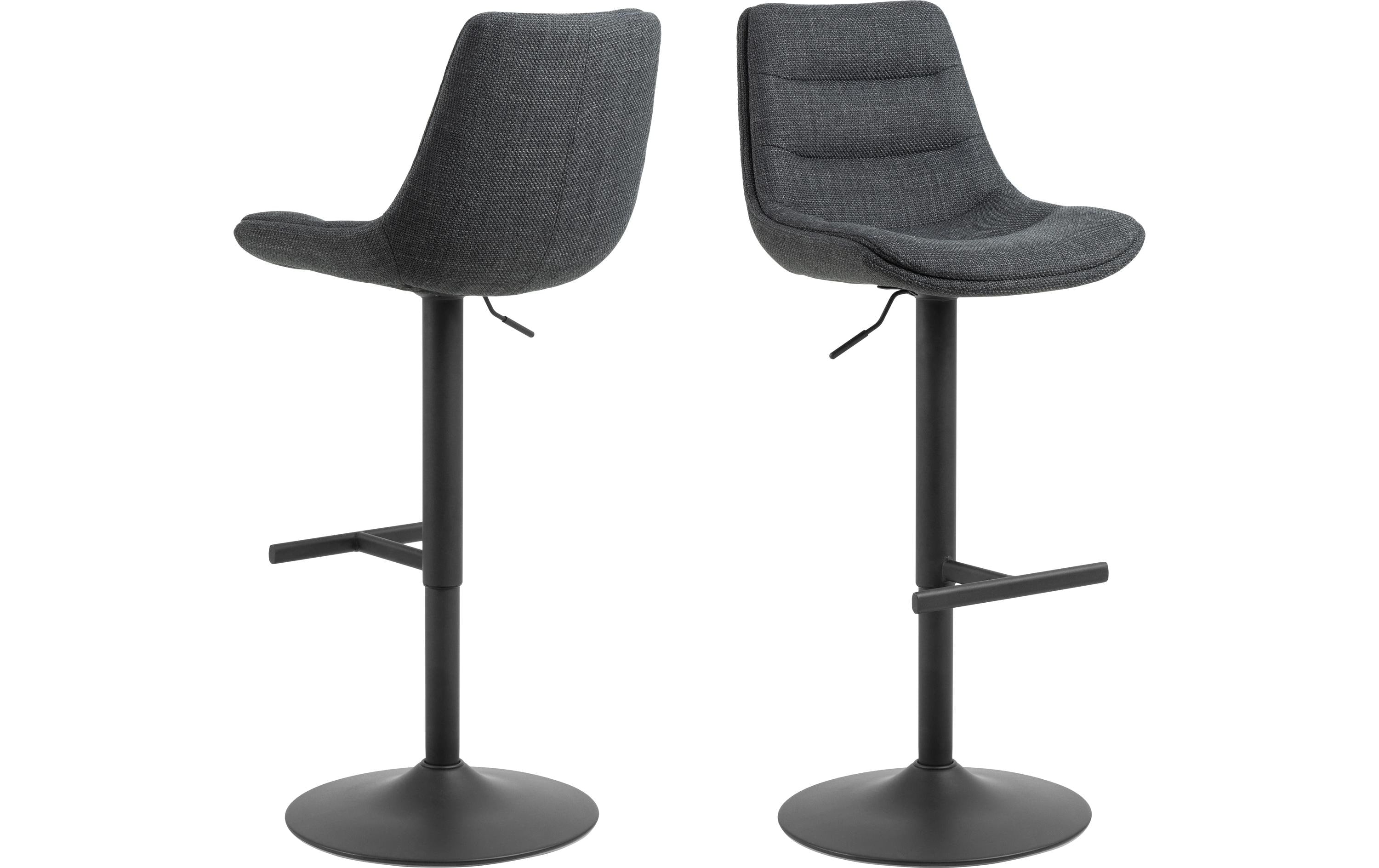 AC Design Sgabello da bar Adisa 2 pezzi, 47 x 95 cm, Grigio scuro