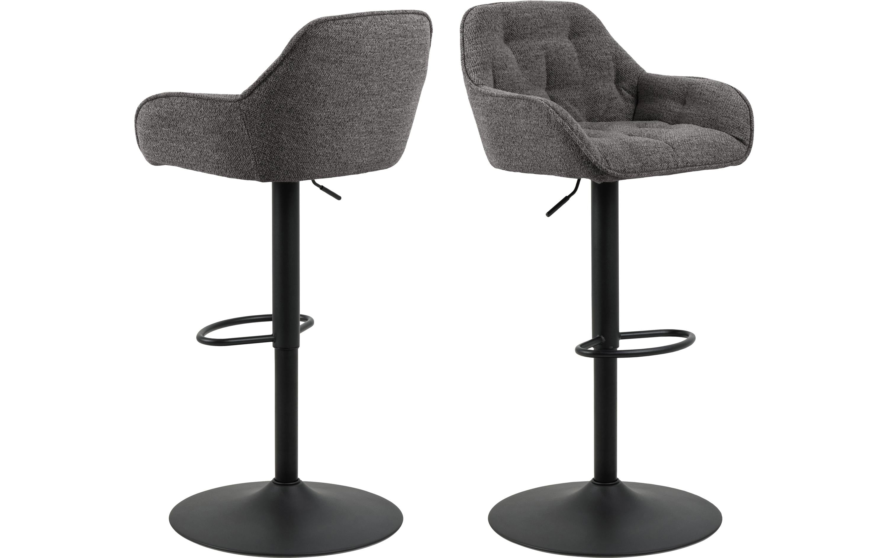 AC Design Sgabello da bar Brooke, 2 pezzi, 52 x 109 cm, Antracite