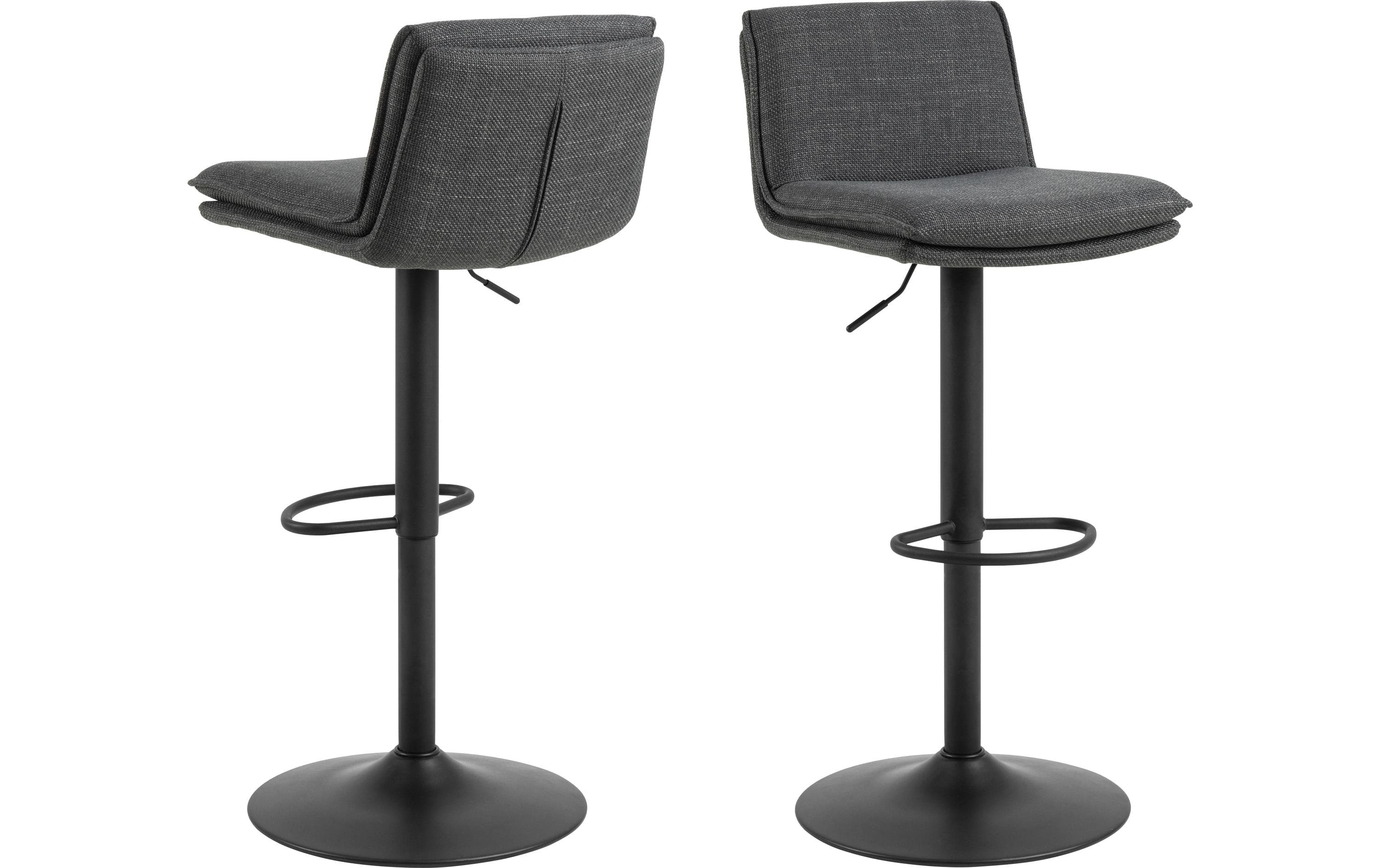 AC Design Sgabello da bar Flynn, 2 pezzi, 44 x 107 cm, Grigio scuro
