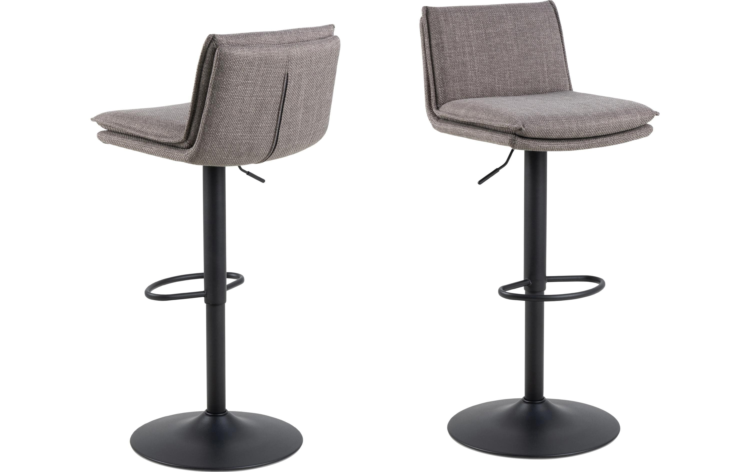 AC Design Sgabello da bar Flynn, 2 pezzi, 44 x 107 cm, Grigio chiaro/Marrone