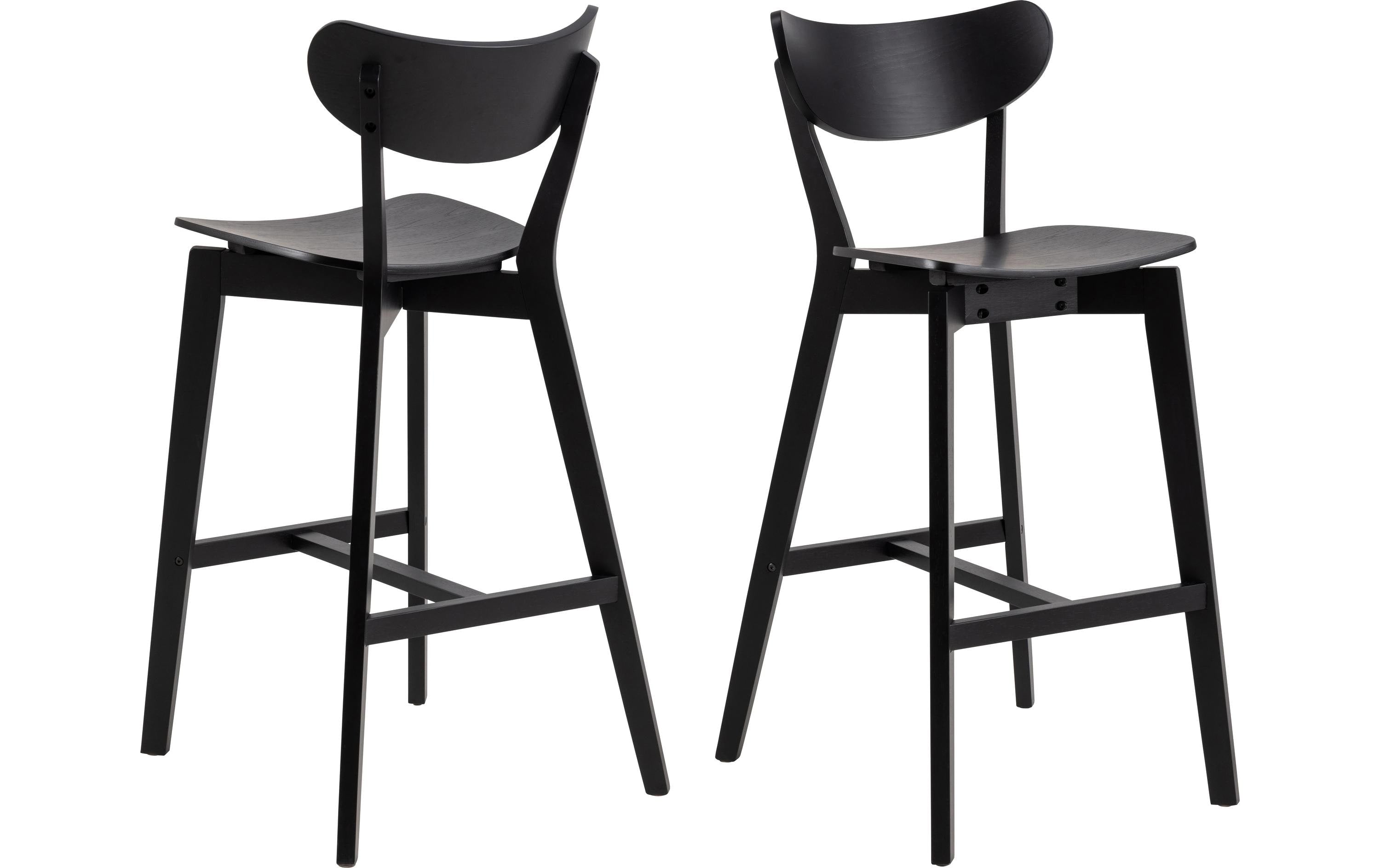 AC Design Sgabello da bar Roxby, 2 pezzi, 45 x 105 cm, Nero
