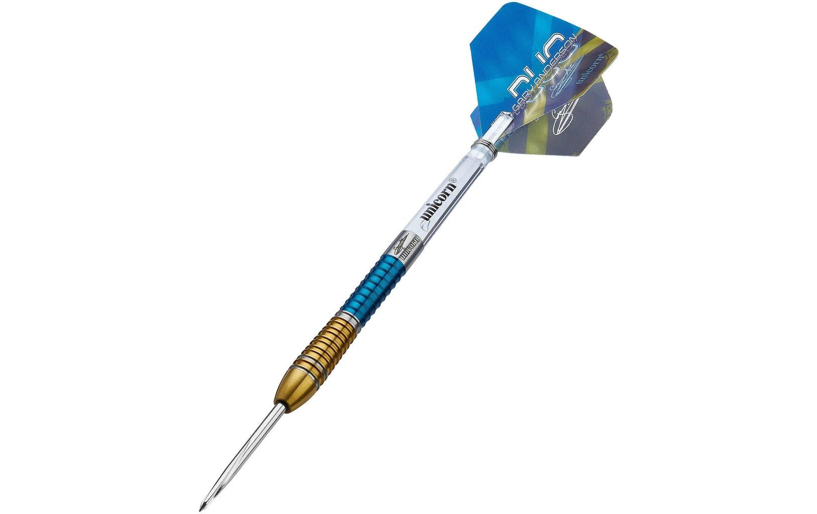Unicorn Dartpfeile Gary Anderson 6 Duo 23G 3er-Pack, Gold/Blau
