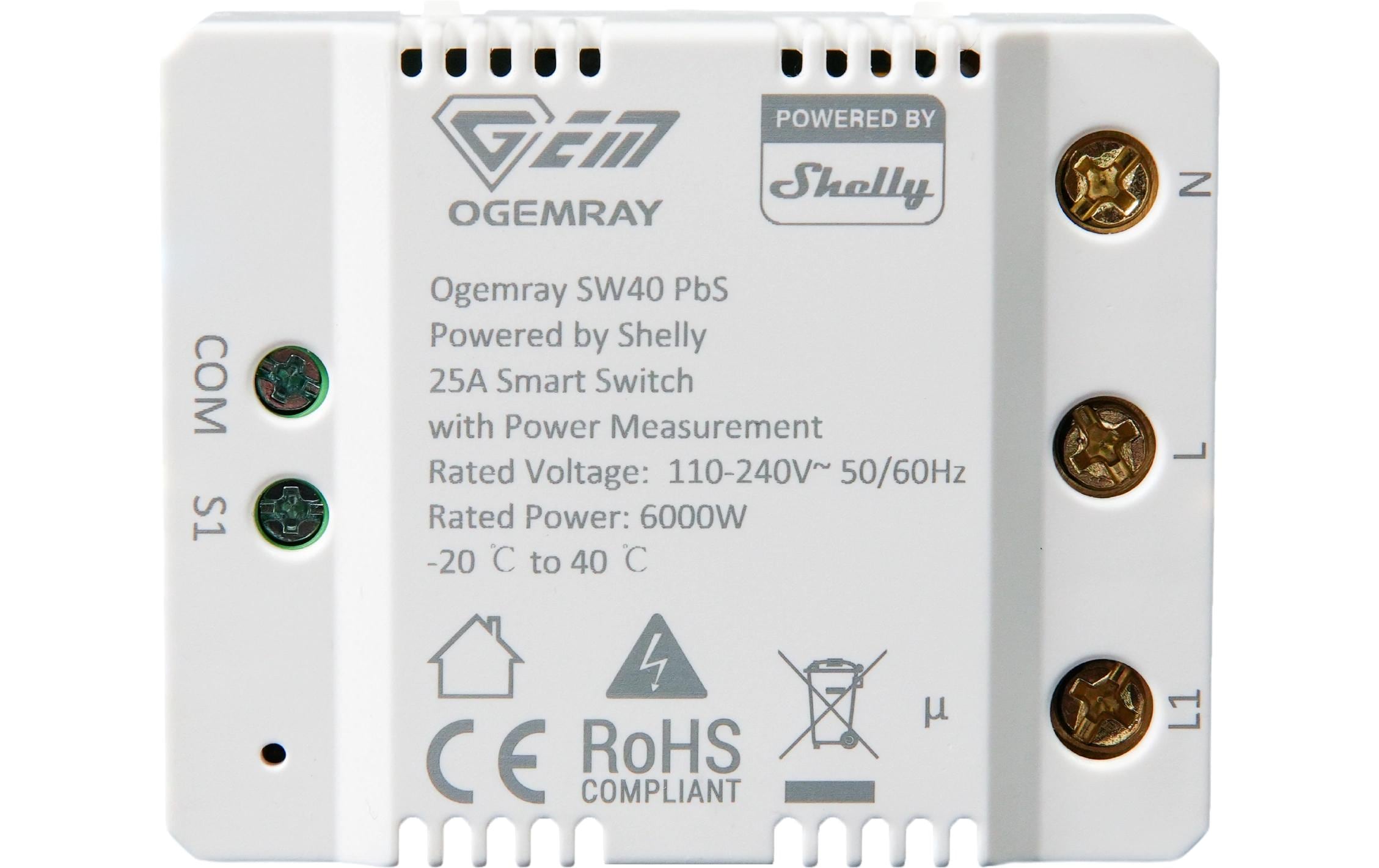 Shelly Ogemray Smart Relay 25 A 6000 W
