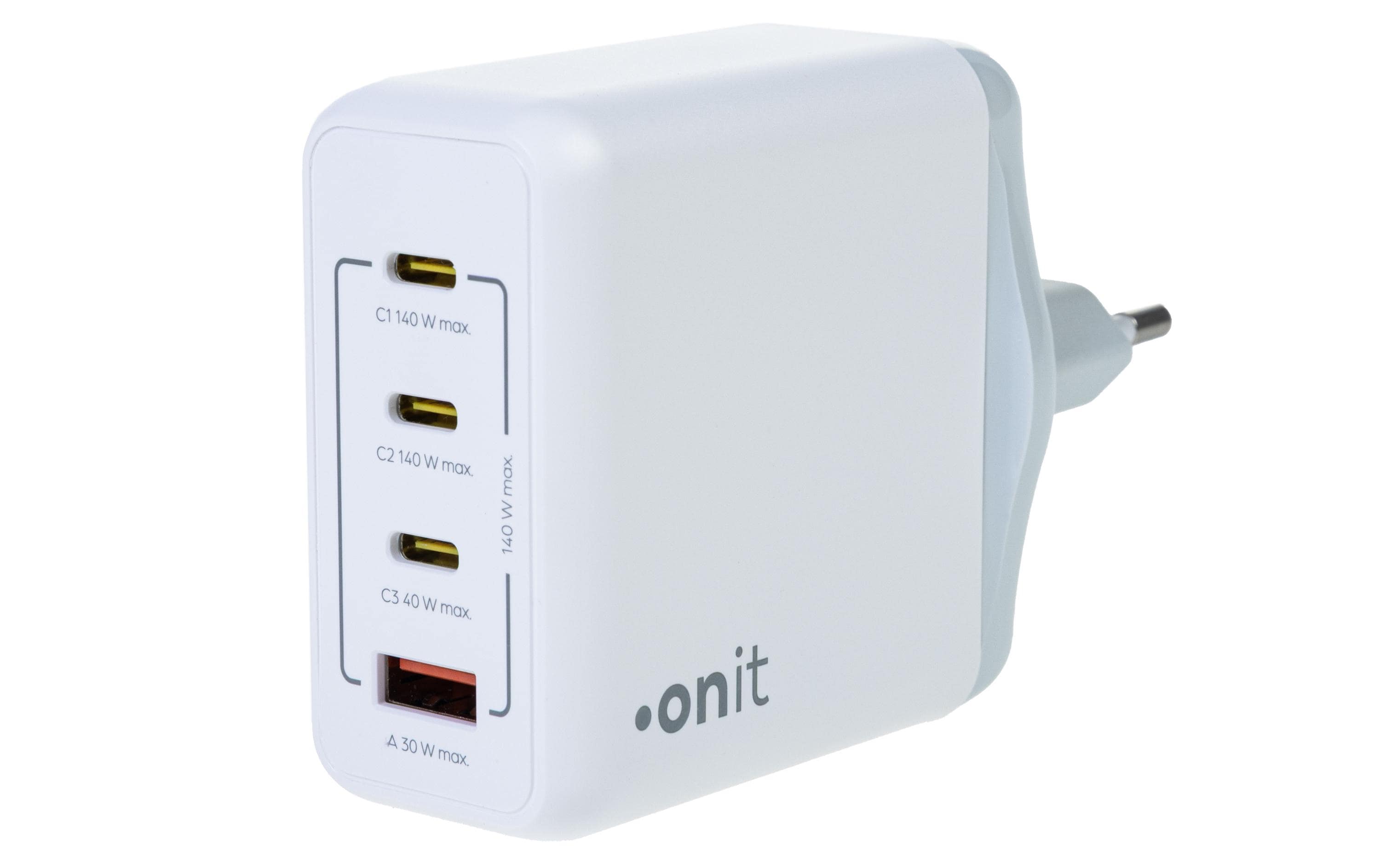 onit USB-Wandladegerät Quad 3C1A 140 W GaN Weiss